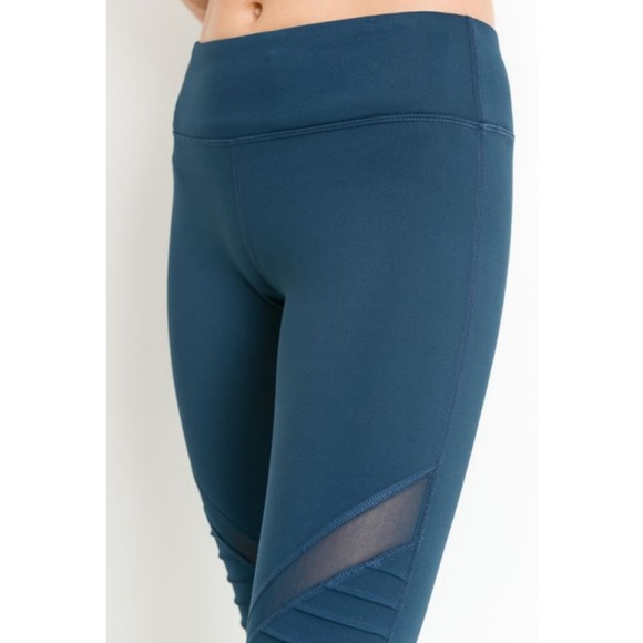 Moto Mesh Full Leggings Teal-Blue - Picture 3 of 6